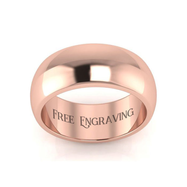 18K Rose Gold (13.1 g) 8MM Comfort Fit Ladies & Men's Wedding Band, Size 5.5 by SuperJeweler